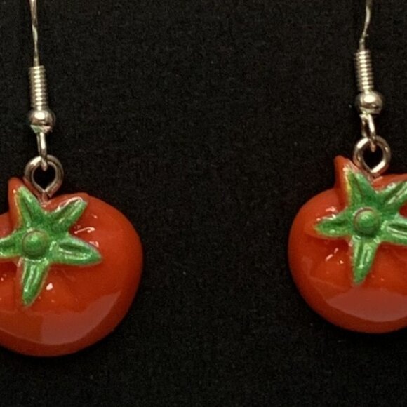 Tomato Earring, Fruit Earring, Vegetable Earring, Funny Food Earring, Gift Idea - Picture 5 of 6